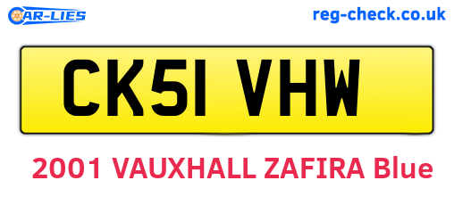CK51VHW are the vehicle registration plates.