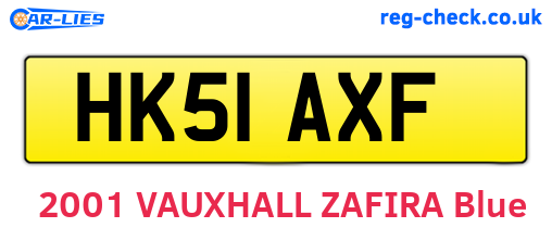 HK51AXF are the vehicle registration plates.