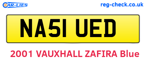 NA51UED are the vehicle registration plates.