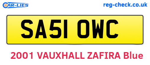 SA51OWC are the vehicle registration plates.