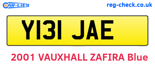 Y131JAE are the vehicle registration plates.