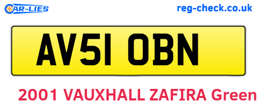 AV51OBN are the vehicle registration plates.