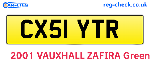 CX51YTR are the vehicle registration plates.