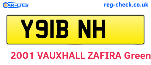 Y91BNH are the vehicle registration plates.
