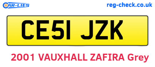 CE51JZK are the vehicle registration plates.