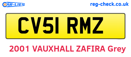 CV51RMZ are the vehicle registration plates.