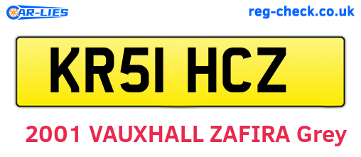 KR51HCZ are the vehicle registration plates.