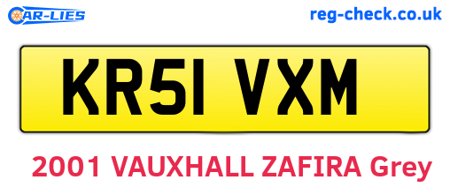 KR51VXM are the vehicle registration plates.