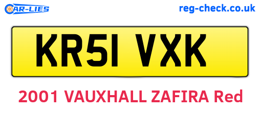 KR51VXK are the vehicle registration plates.
