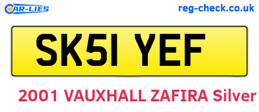 SK51YEF are the vehicle registration plates.