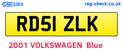 RD51ZLK are the vehicle registration plates.