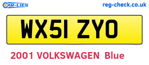 WX51ZYO are the vehicle registration plates.