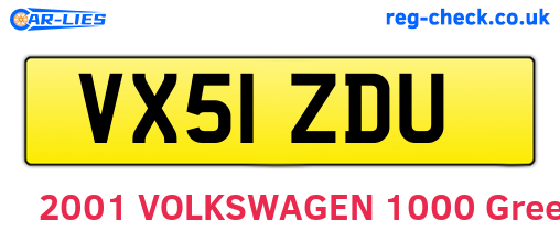 VX51ZDU are the vehicle registration plates.