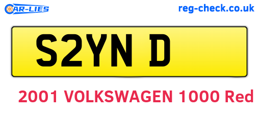 S2YND are the vehicle registration plates.