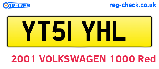 YT51YHL are the vehicle registration plates.