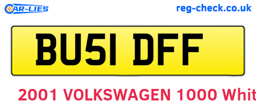 BU51DFF are the vehicle registration plates.