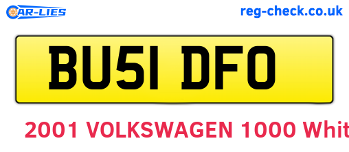 BU51DFO are the vehicle registration plates.