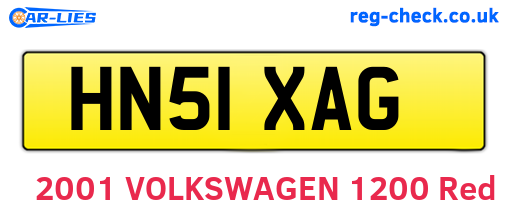 HN51XAG are the vehicle registration plates.