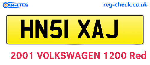 HN51XAJ are the vehicle registration plates.