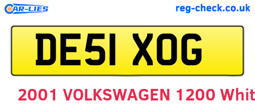 DE51XOG are the vehicle registration plates.
