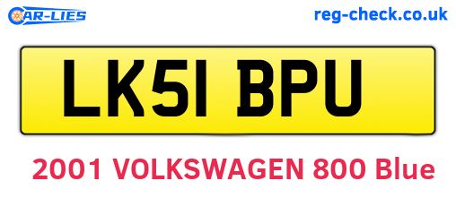 LK51BPU are the vehicle registration plates.