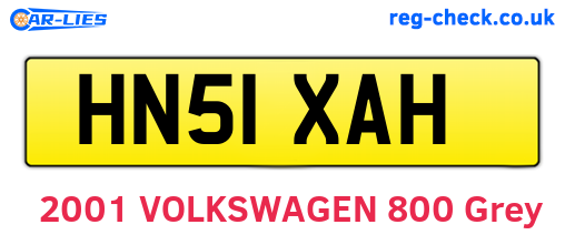 HN51XAH are the vehicle registration plates.