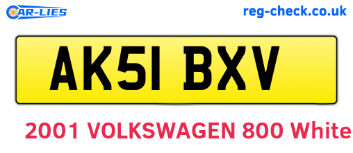 AK51BXV are the vehicle registration plates.