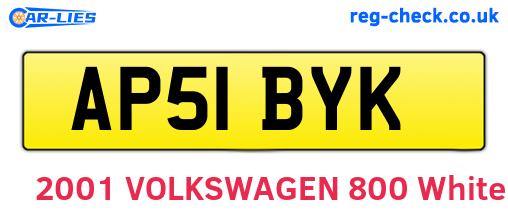 AP51BYK are the vehicle registration plates.