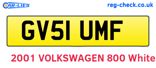 GV51UMF are the vehicle registration plates.