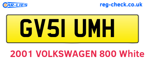 GV51UMH are the vehicle registration plates.
