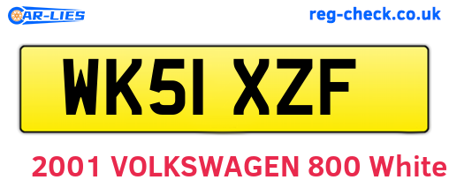 WK51XZF are the vehicle registration plates.