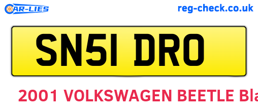 SN51DRO are the vehicle registration plates.