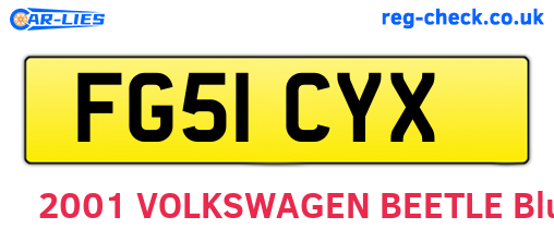 FG51CYX are the vehicle registration plates.
