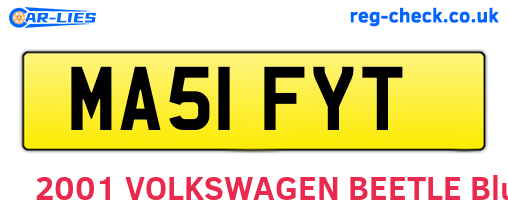 MA51FYT are the vehicle registration plates.