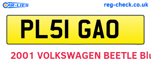 PL51GAO are the vehicle registration plates.