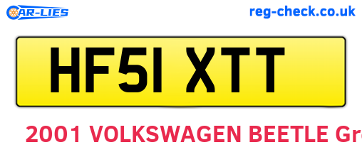 HF51XTT are the vehicle registration plates.