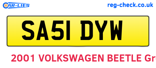 SA51DYW are the vehicle registration plates.