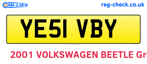 YE51VBY are the vehicle registration plates.