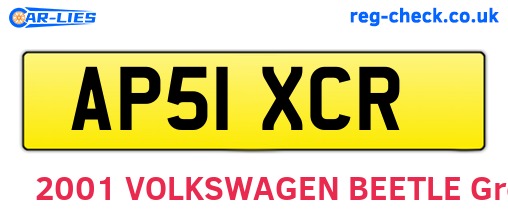 AP51XCR are the vehicle registration plates.