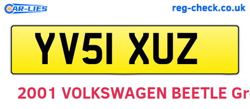 YV51XUZ are the vehicle registration plates.
