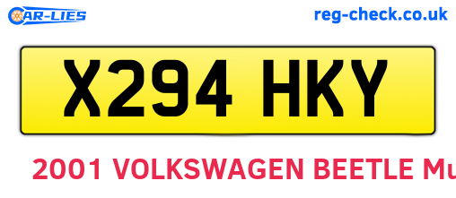 X294HKY are the vehicle registration plates.