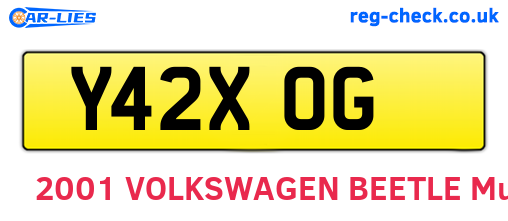 Y42XOG are the vehicle registration plates.