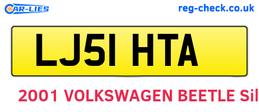 LJ51HTA are the vehicle registration plates.