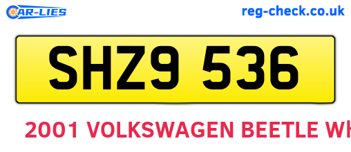 SHZ9536 are the vehicle registration plates.