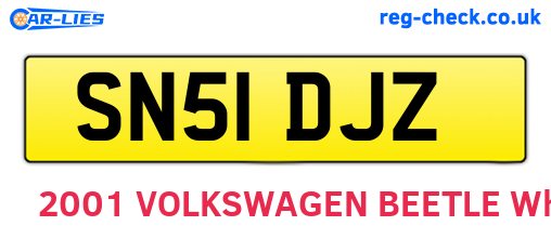 SN51DJZ are the vehicle registration plates.