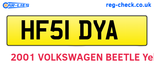 HF51DYA are the vehicle registration plates.