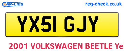 YX51GJY are the vehicle registration plates.