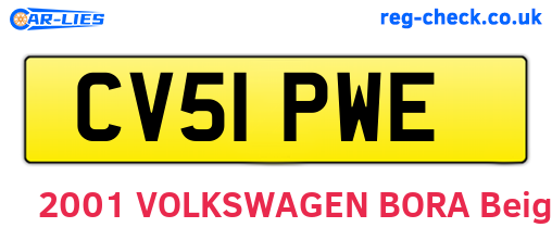 CV51PWE are the vehicle registration plates.