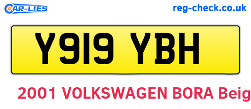 Y919YBH are the vehicle registration plates.