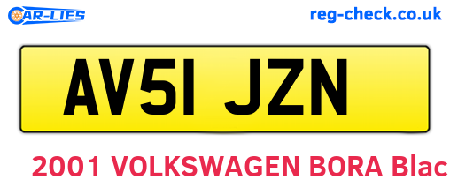 AV51JZN are the vehicle registration plates.
